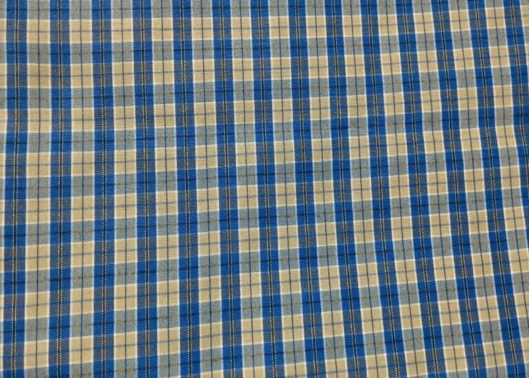 Checked blue uniform fabric