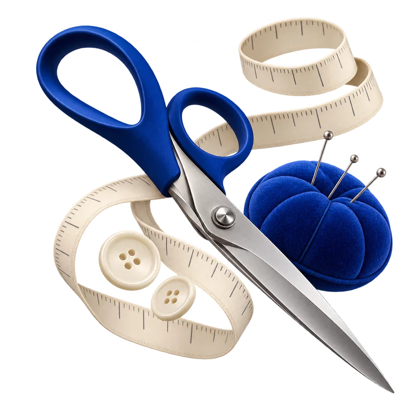 Three-dimensional tailoring tools illustration